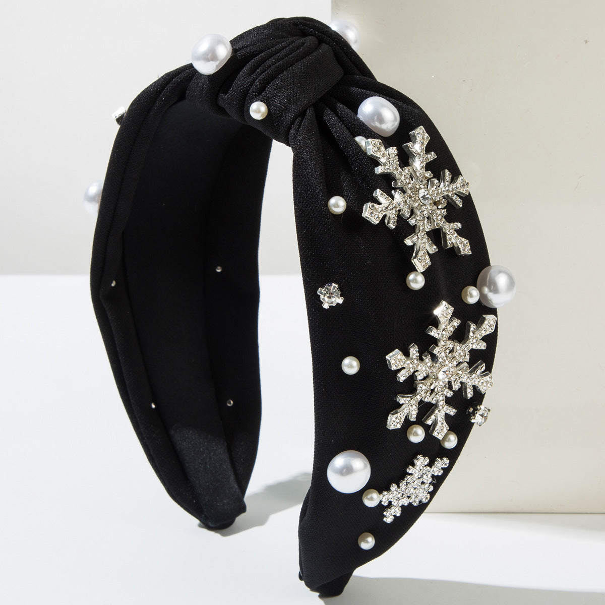 Wholesale Christmas Beaded Headband Inlaid Alloy Rhinestone Snowflake Headband
